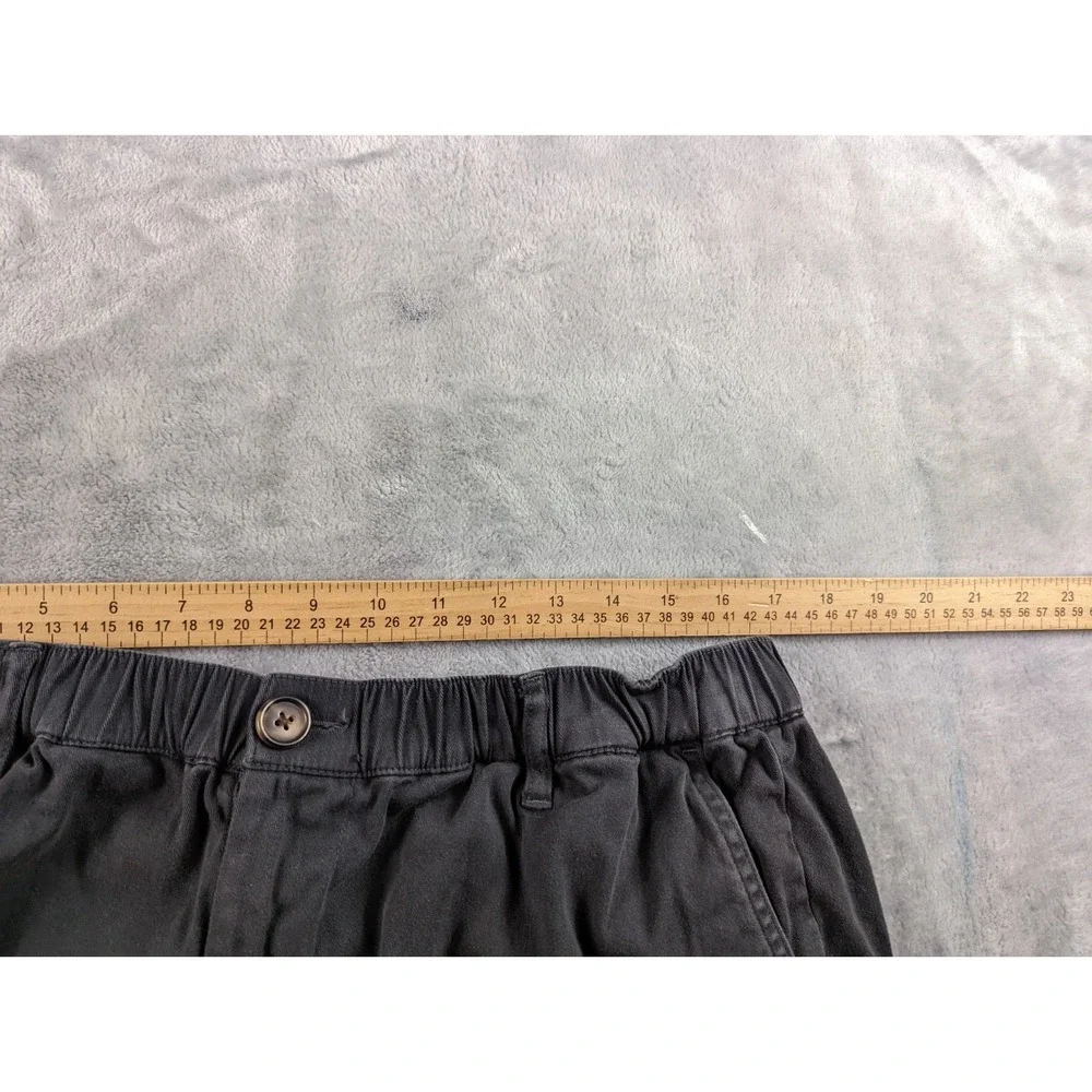 Cove USA Shorts Men 34 Black Faded Canvas Elastic Waist Chino 5